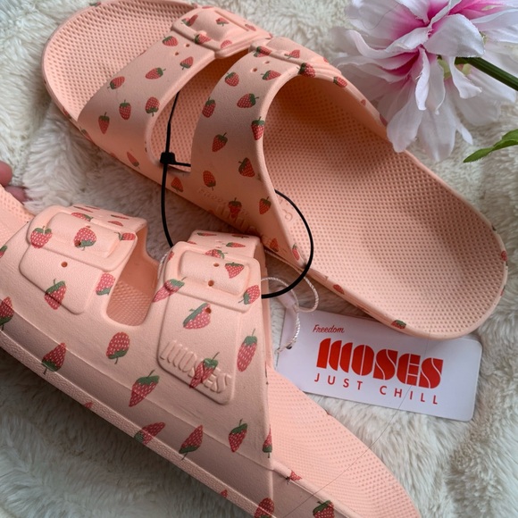 Freedom Moses Shoes - Freedom Moses Tuti Baby Strawberry Slide Sandals